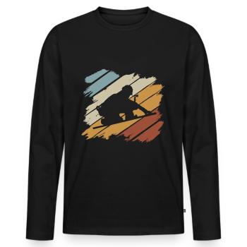 Couvreurs - T-shirt manches longues Premium bio Homme - noir - Devant - Nico (187cm)