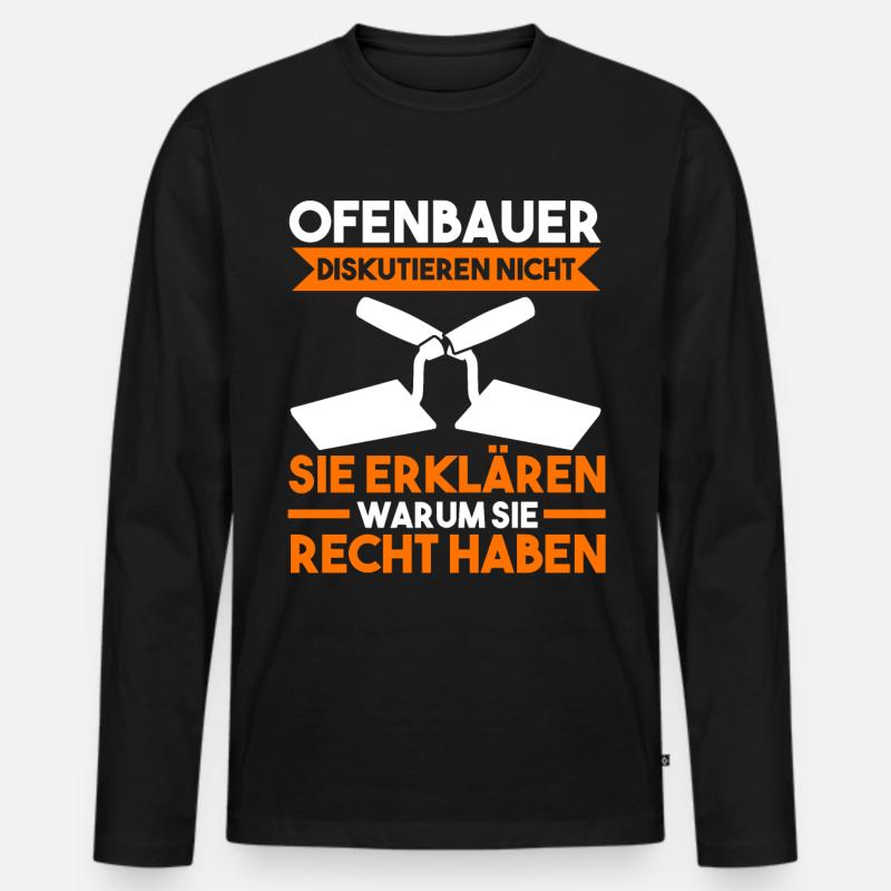 Ofenbauer Kaminbau - Männer Premium Bio Langarmshirt - Schwarz