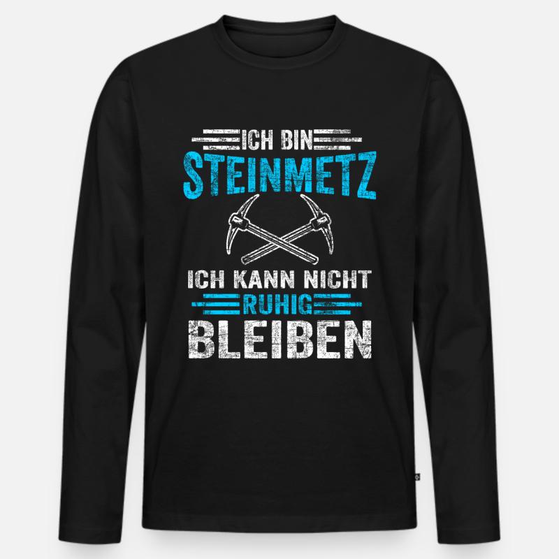 Ich bin Steinmetz - Männer Premium Bio Langarmshirt - Schwarz