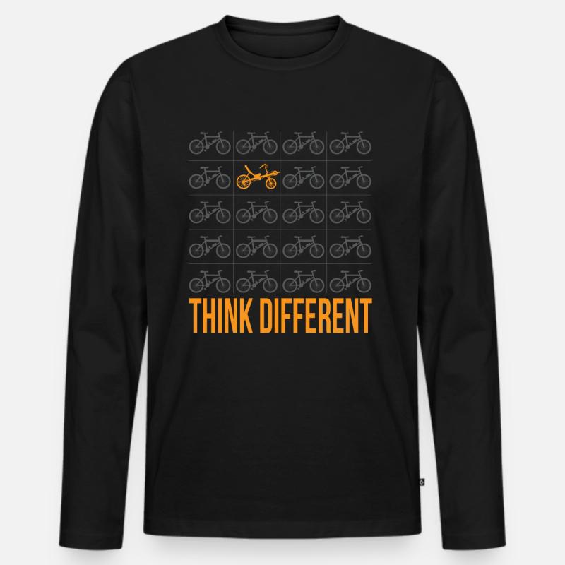 Liegerad - Männer Premium Bio Langarmshirt - Schwarz