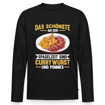 Currywurst - Männer Premium Bio Langarmshirt - Schwarz - Vorne - Nico (187cm)
