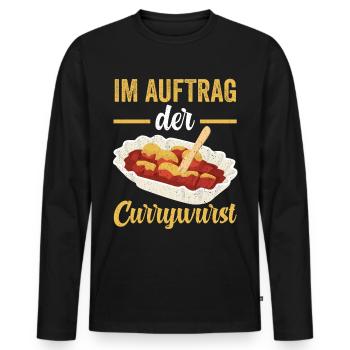 Im Auftrag der Currywurst - Männer Premium Bio Langarmshirt - Schwarz - Vorne - Nico (187cm)