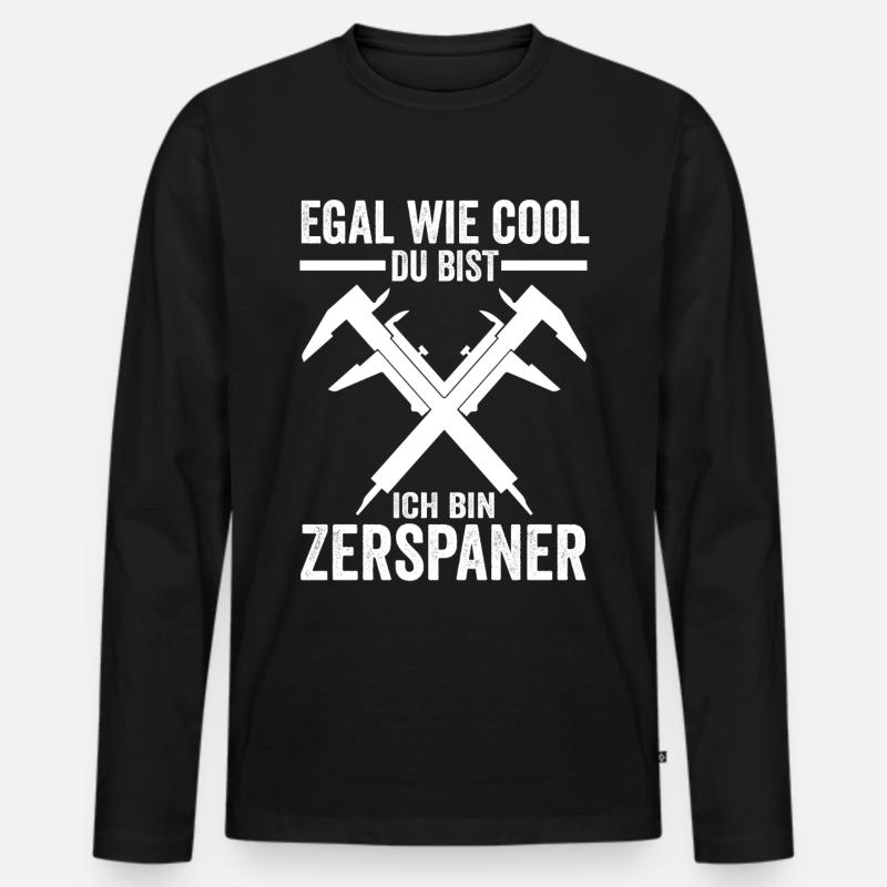 Zerspaner Fräser Dreher - Männer Premium Bio Langarmshirt - Schwarz