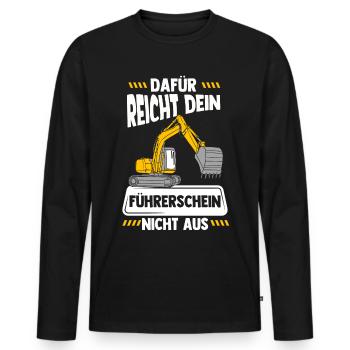 Bagger - Männer Premium Bio Langarmshirt - Schwarz - Vorne - Nico (187cm)