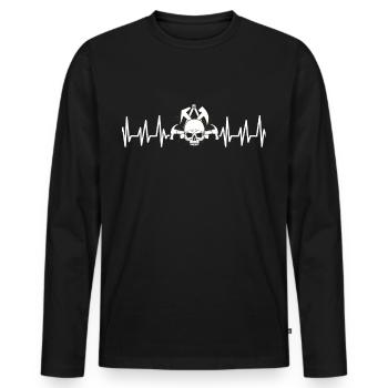 Couvreurs - T-shirt manches longues Premium bio Homme - noir - Devant - Nico (187cm)