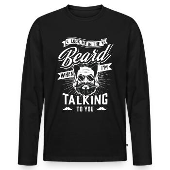 Bart Geschenk Vollbart schnurrbart - Männer Premium Bio Langarmshirt - Schwarz - Vorne - Nico (187cm)