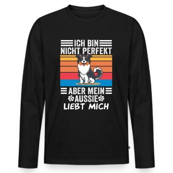 Hund Aussie Züchter Aussie Australian Shepherd - Männer Premium Bio Langarmshirt - Schwarz - Vorne - Nico (187cm)