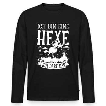 Hexe - Männer Premium Bio Langarmshirt - Schwarz - Vorne - Nico (187cm)