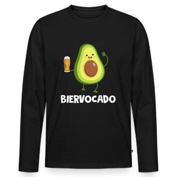 Biervocado Avocado Bier Party Alkohol Biertrinker - Männer Premium Bio Langarmshirt - Schwarz - Vorne - Nico (187cm)