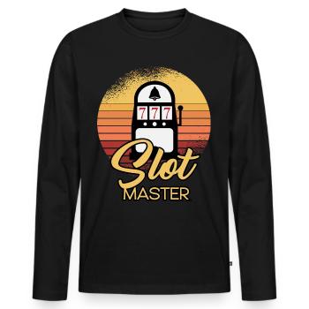 Slot Machine Master - Men's Premium Organic Long Sleeve Shirt - black - Front - Nico (187cm)