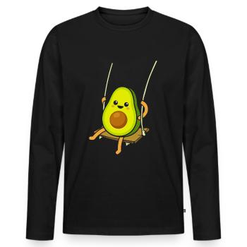 Avocat sur une balançoire - T-shirt manches longues Premium bio Homme - noir - Devant - Nico (187cm)