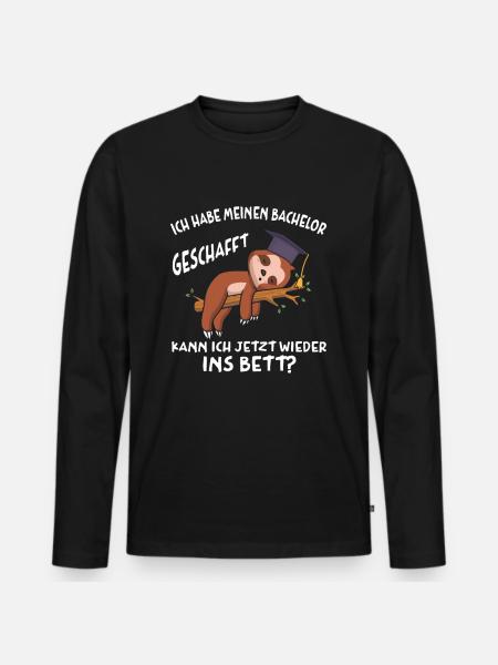 Bachelor geschafft Abschluss 2022 Faultier - Männer Premium Bio Langarmshirt - Schwarz