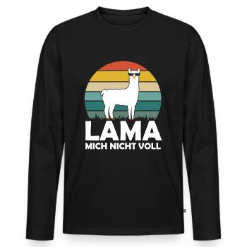 Lama mich nicht voll - Männer Premium Bio Langarmshirt - Schwarz - Vorne - Nico (187cm)