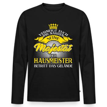 Hausmeister lustig Facility Manager - Männer Premium Bio Langarmshirt - Schwarz - Vorne - Nico (187cm)