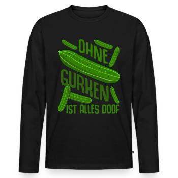 Gurke Gärtner Gemüsegärtner Gurken - Männer Premium Bio Langarmshirt - Schwarz - Vorne - Nico (187cm)