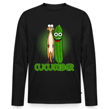 Gurke Erdmännchen Gemüse Gurken - Männer Premium Bio Langarmshirt - Schwarz - Vorne - Nico (187cm)