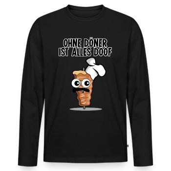 Döner Kebab - Männer Premium Bio Langarmshirt - Schwarz - Vorne - Nico (187cm)