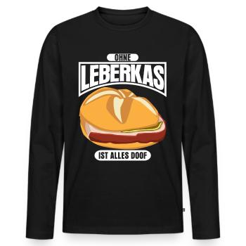 Leberkas Leberkassemmel Leberkäse - Männer Premium Bio Langarmshirt - Schwarz - Vorne - Nico (187cm)