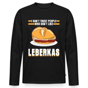Leberkäse drôle en disant Leberkas - T-shirt manches longues Premium bio Homme - noir - Devant - Nico (187cm)