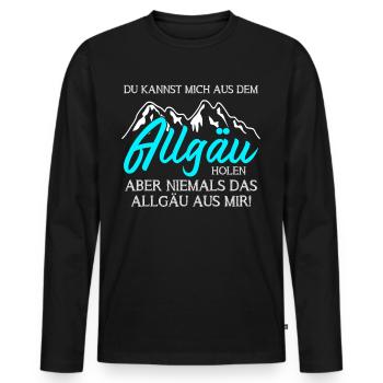 Allgäu Allgäuerin Allgäuer - Männer Premium Bio Langarmshirt - Schwarz - Vorne - Nico (187cm)