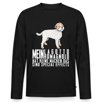Lagotto Romagnolo Spruch Witz Hund Hunde - Männer Premium Bio Langarmshirt - Schwarz - Vorne - Nico (187cm)