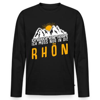 Rhön Wandern Klettern Rhöner Berge - Männer Premium Bio Langarmshirt - Schwarz - Vorne - Nico (187cm)
