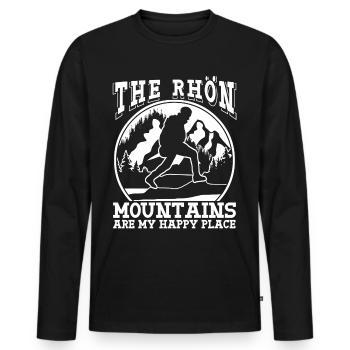 Rhön Mountains Wandern Rhöner Berge - Männer Premium Bio Langarmshirt - Schwarz - Vorne - Nico (187cm)