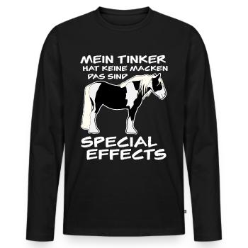 Irish Tinker Reiten Pferd Pferde - Männer Premium Bio Langarmshirt - Schwarz - Vorne - Nico (187cm)