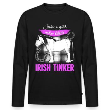 Irish Tinker Horse Rider Horses - Men's Premium Organic Long Sleeve Shirt - black - Front - Nico (187cm)