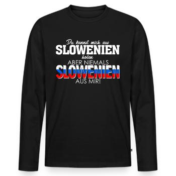 Slowenien Heimat Wurzeln Slowene - Männer Premium Bio Langarmshirt - Schwarz - Vorne - Nico (187cm)