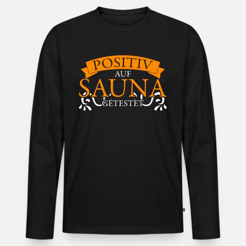 Sauna Witz Saunist Wellness Saunieren - Männer Premium Bio Langarmshirt - Schwarz