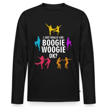 Boogie Woogie I like Boogie-Woogie - Men's Premium Organic Long Sleeve Shirt - black - Front - Nico (187cm)