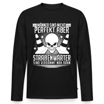 Straßenwärter lustig Straßenmeisterei - Männer Premium Bio Langarmshirt - Schwarz - Vorne - Nico (187cm)