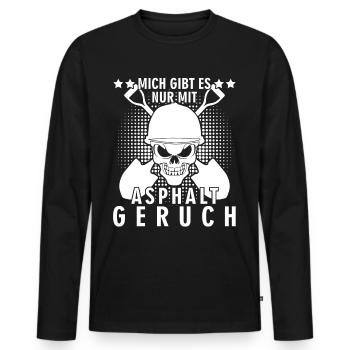 Straßenwärter Asphalt Straßenmeisterei - Männer Premium Bio Langarmshirt - Schwarz - Vorne - Nico (187cm)