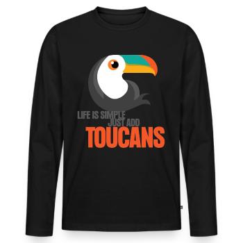 Les toucans mignons de Tukan Toucan - T-shirt manches longues Premium bio Homme - noir - Devant - Nico (187cm)