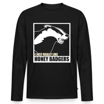 Honey Badger I like Badger's Honey Badger - Men's Premium Organic Long Sleeve Shirt - black - Front - Nico (187cm)