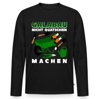 Galabau Gartenbau Werkzeug Galabauer - Männer Premium Bio Langarmshirt - Schwarz - Vorne - Nico (187cm)