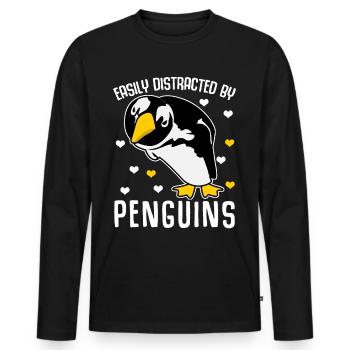 Pingouin Pingouin Pingouins - T-shirt manches longues Premium bio Homme - noir - Devant - Nico (187cm)