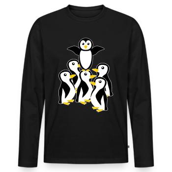 Penguin Penguins - Men's Premium Organic Long Sleeve Shirt - black - Front - Nico (187cm)