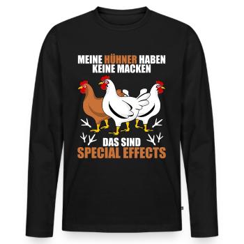 Hühner Hühnerstall Spruch mit Huhn - Männer Premium Bio Langarmshirt - Schwarz - Vorne - Nico (187cm)