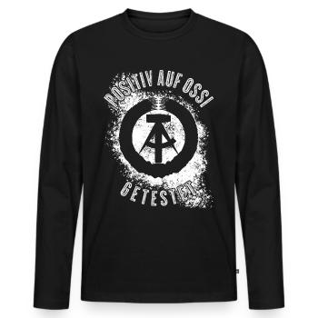 Ostdeutschland Ossi DDR - Männer Premium Bio Langarmshirt - Schwarz - Vorne - Nico (187cm)