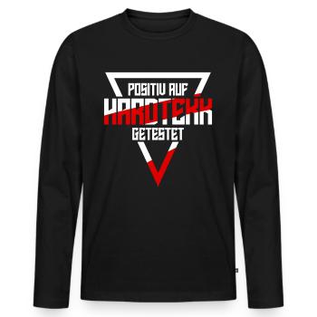 Hardtekk Techno Hardstyle Raver - Men's Premium Organic Long Sleeve Shirt - black - Front - Nico (187cm)