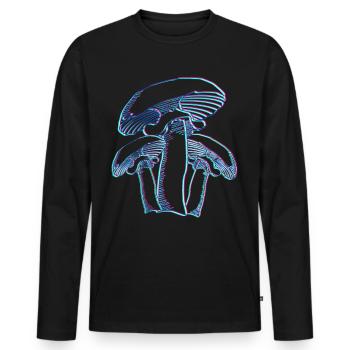 Cueilleurs de champignons abstraits Champignons Cueilleurs de champignons - T-shirt manches longues Premium bio Homme - noir - Devant - Nico (187cm)