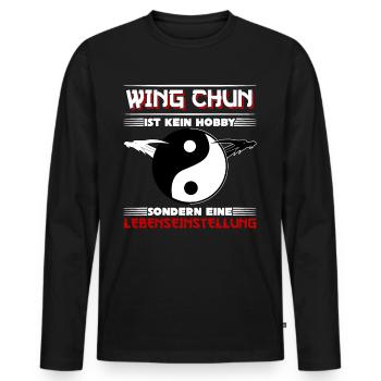 Wing Chun Kung Fu Sport Ving Tsun - Männer Premium Bio Langarmshirt - Schwarz - Vorne - Nico (187cm)