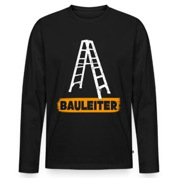 Bauleiter Bauherr Bauleitung Hausbau - Männer Premium Bio Langarmshirt - Schwarz - Vorne - Nico (187cm)