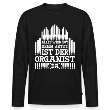 Orgel Organist Orgelspieler - Männer Premium Bio Langarmshirt - Schwarz - Vorne - Nico (187cm)