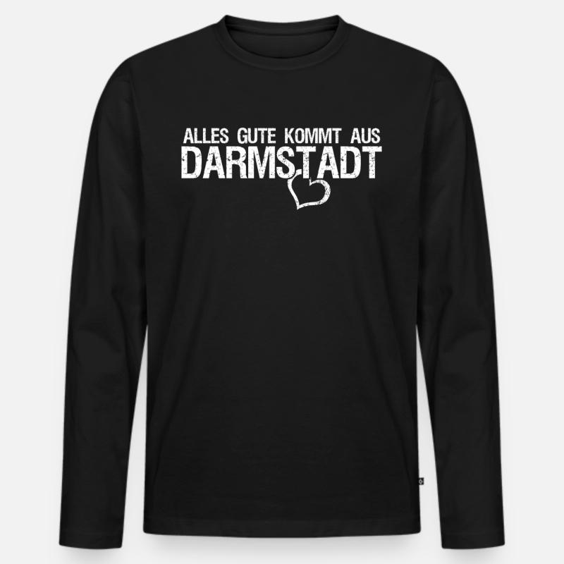 Darmstadt Spruch Darmstädter - Männer Premium Bio Langarmshirt - Schwarz