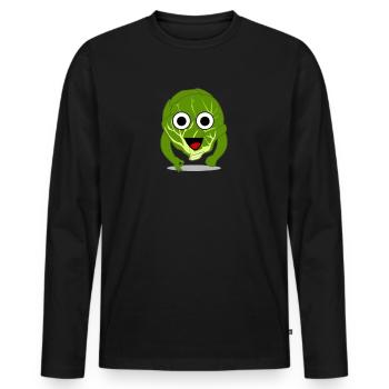 Brussels sprouts looked in Vegan Vegan - Men's Premium Organic Long Sleeve Shirt - black - Front - Nico (187cm)