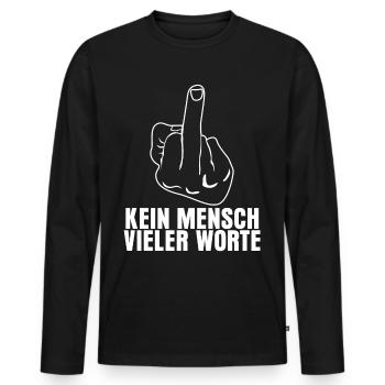 Misanthrop mit Mittelfinger Stinkefinger - Männer Premium Bio Langarmshirt - Schwarz - Vorne - Nico (187cm)