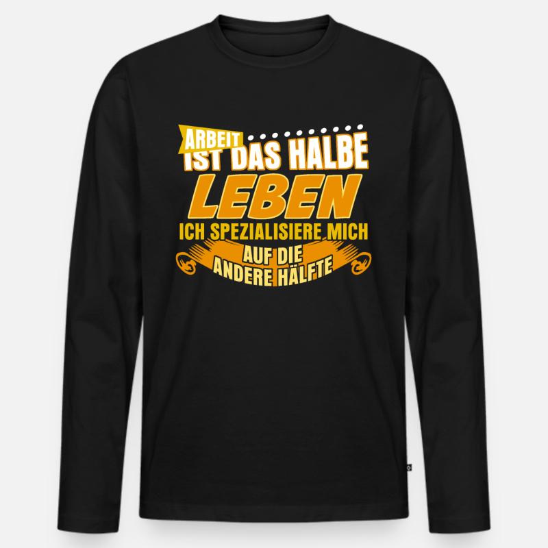 Arbeitsamt Arbeit Arbeiten Arbeitslos - Männer Premium Bio Langarmshirt - Schwarz